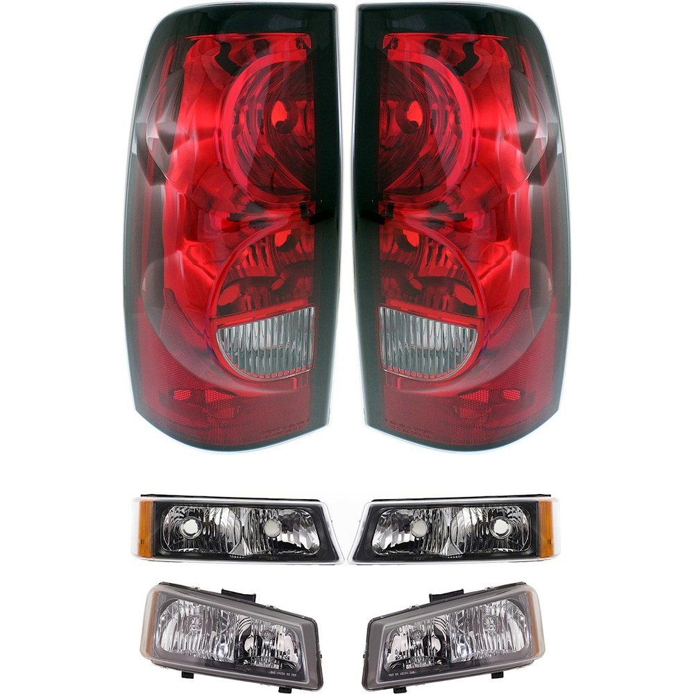Tail Light Headlight Kit For 2004-2006 Silverado 1500 Left and Right Fleetside