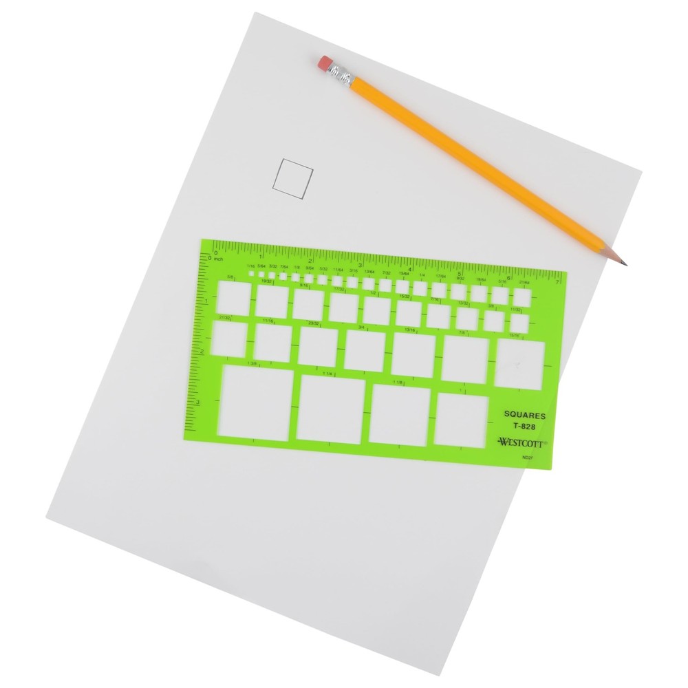 T-828 Technical Squares Drawing and Drafting Template, Plastic Template Tool,...