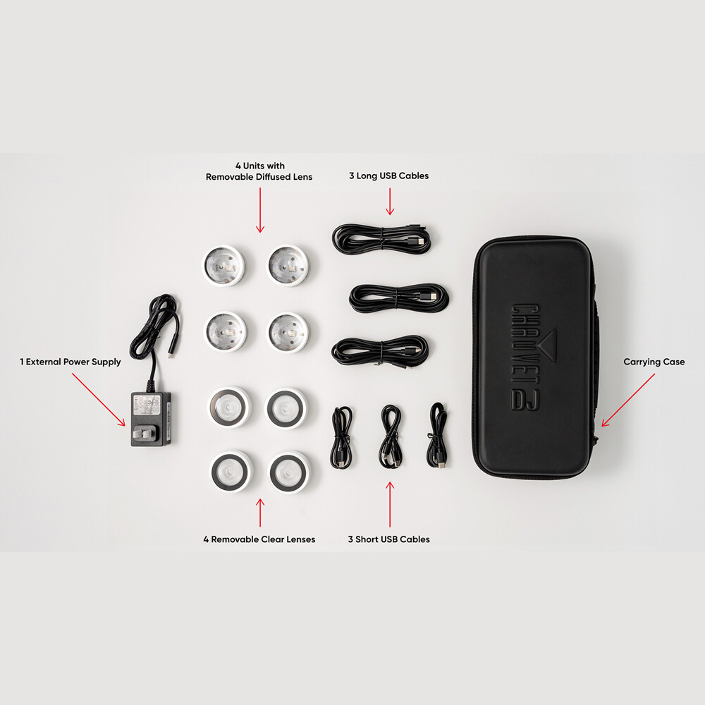 Chauvet DJ CoDot ILS 4 Pack with Carry case & frost lens