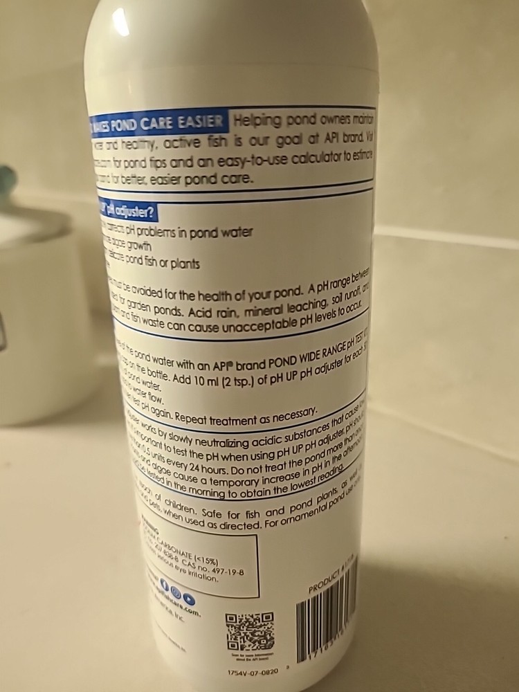 API POND pH UP Pond Water pH Raising Solution 16-Ounce Bottle