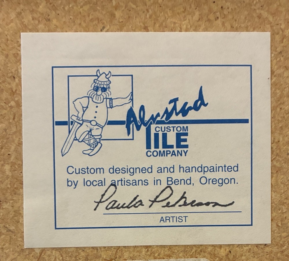 1-6 Alvstad Custom Tile Co Ceramic Tile Signed & Framed Fruit or Vegetable