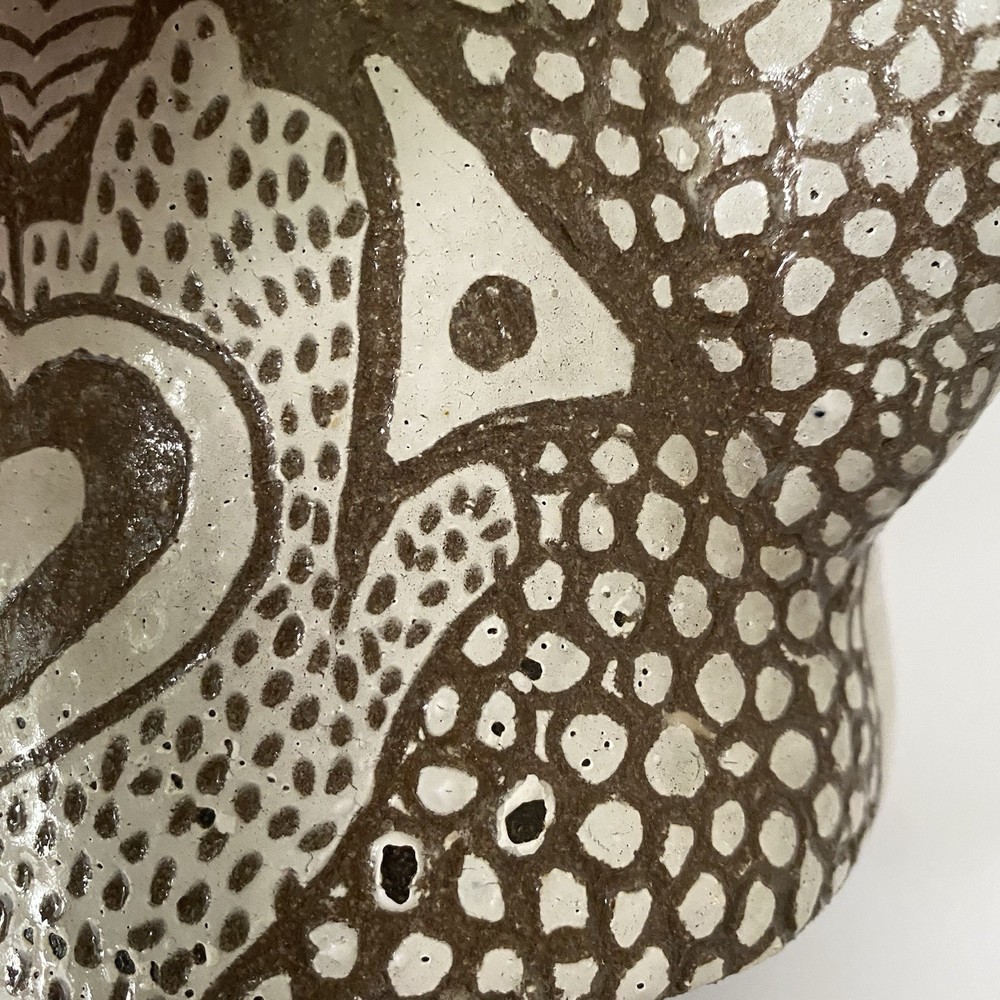 Studio Pottery Pitcher - Abstract Design - Open Hands Heart