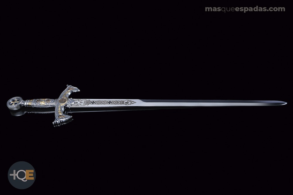 Marto - Silver Templar Sword with Gold