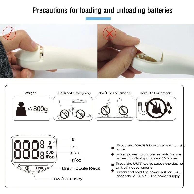 Digital Measuring Spoon Scale 800g/1g Precision