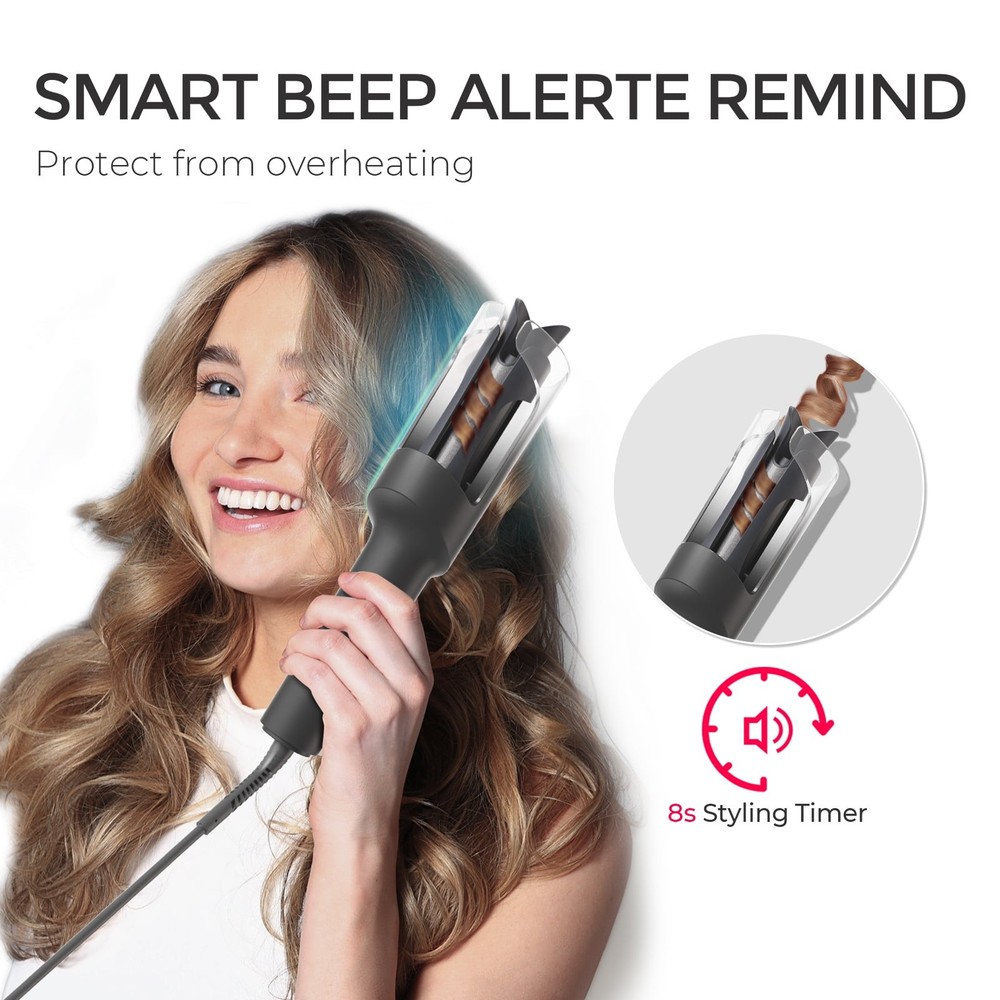 TYMO CURLPRO Automatic Curling Iron, 1 Inch Tourmaline Ceramic Barrel,
