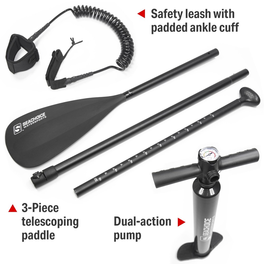 10’6” Inflatable Stand-Up Paddle Board Kit, Includes 3-Section Telescoping Pa...