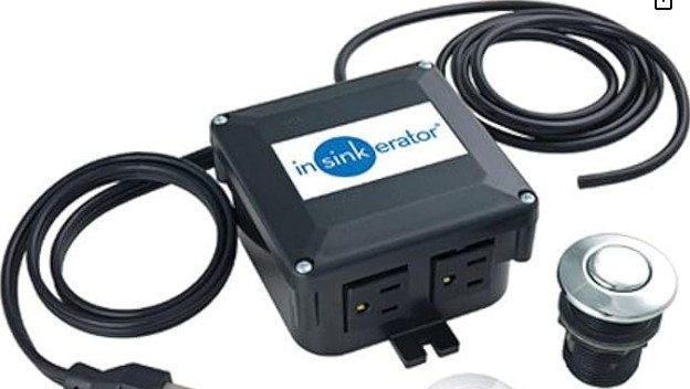 InSinkErator STS-OOSN SinkTop Satin Nickel Button Dual Outlet Switch