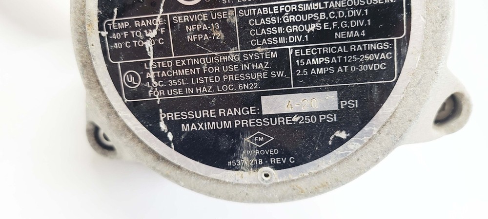 Potter Amseco PS10-EX Explosion Proof Pressure Switch