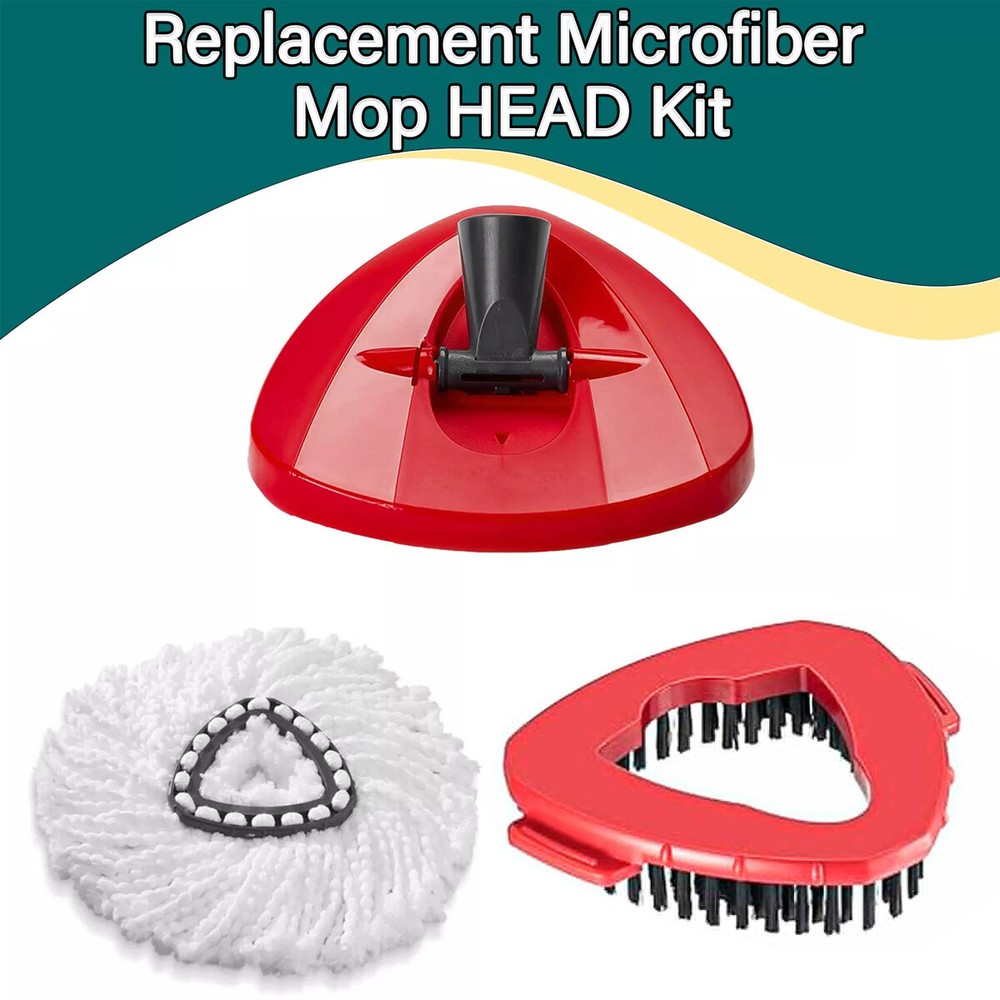 Scrub Brush,1-4 Pack Spin Mop Heads Replacements Scrubber Mop Head Compatible