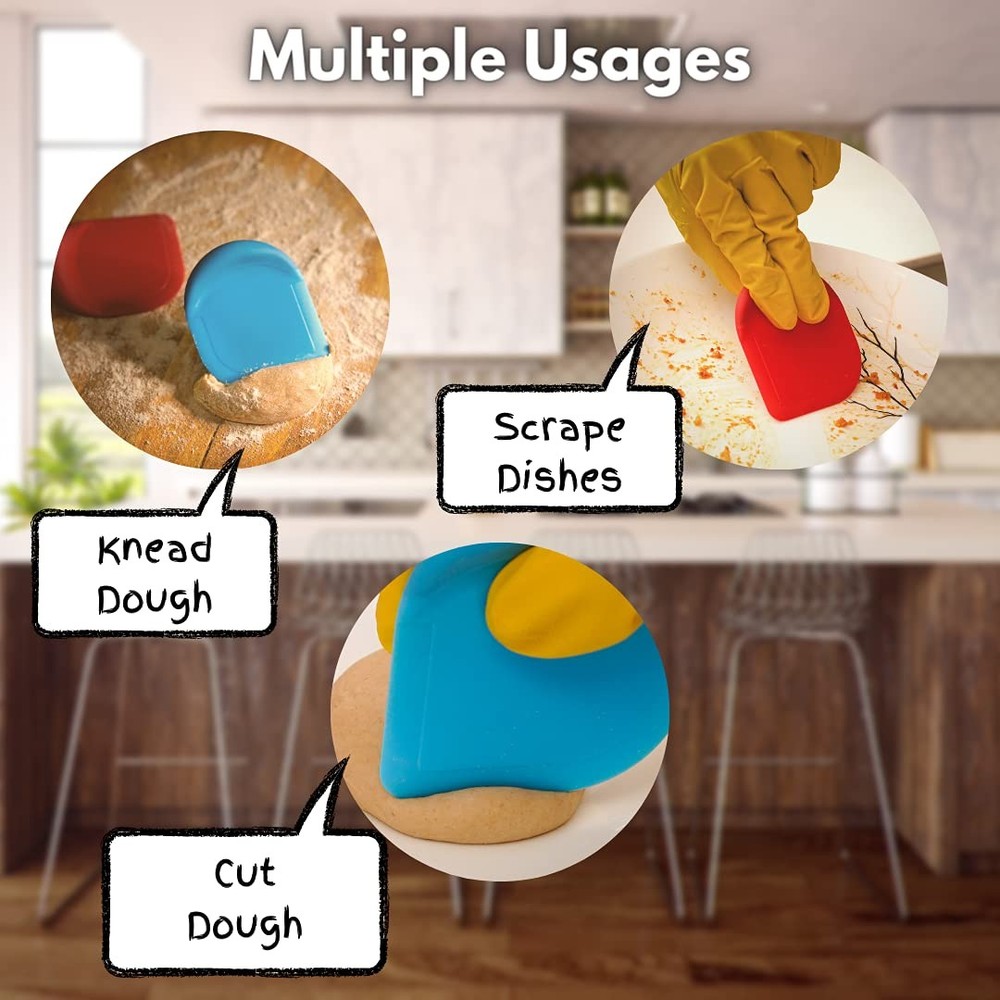 SULLINS Pan Scraper, Pack Of 3 | Scraper Tool | small, Red, White, Blue