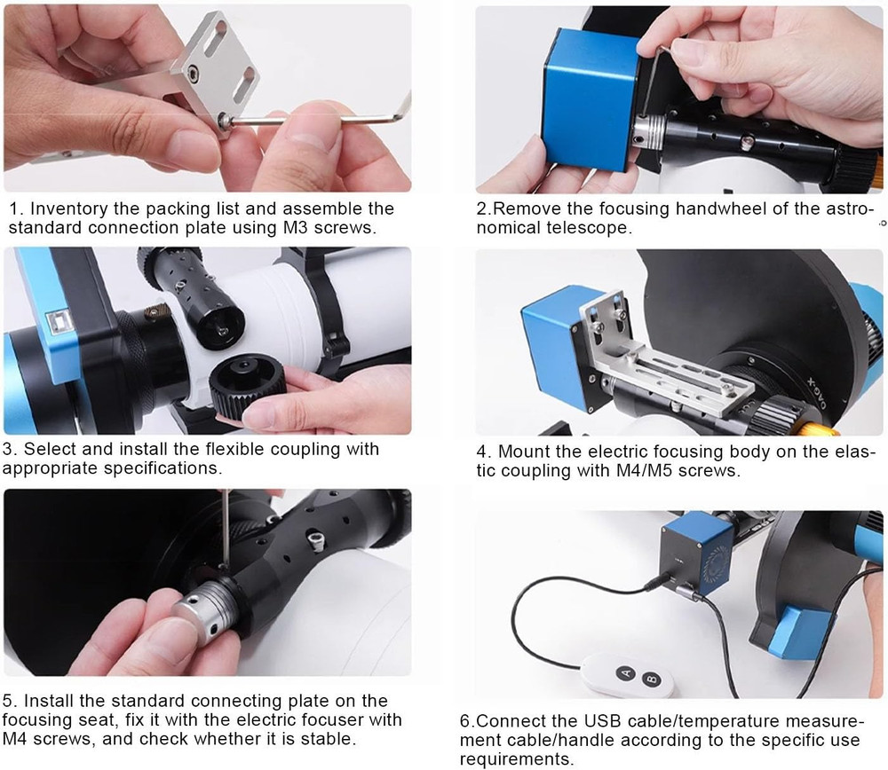 Automatic Electric Telescope Focuser with Temperature Adaptive Motorized Design,