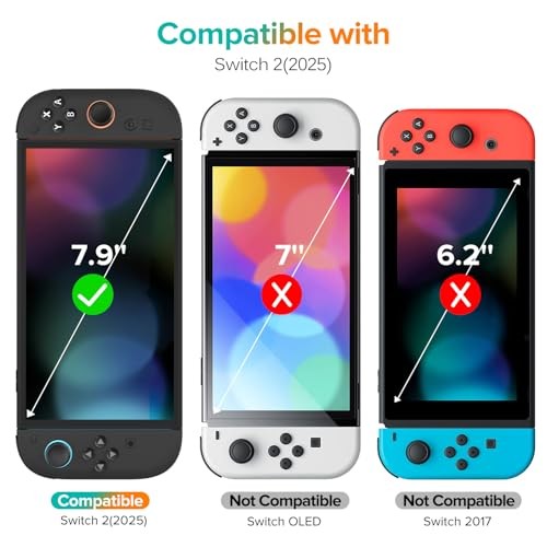 3-Pack Screen Protector Tempered Glass for Nintendo Switch 2 Model 2025,
