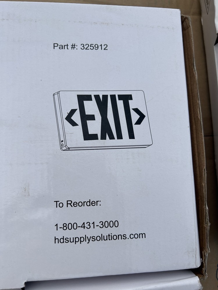 Red LED Energy Efficient Exit Sign AC/DC Battery Backup Universal Mount New