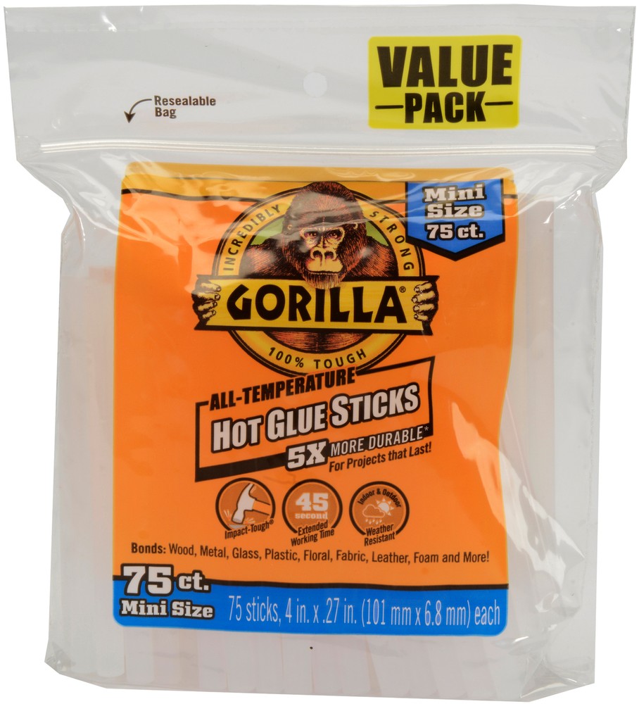 Gorilla High-Temp Mini Glue Sticks 75/Pkg-.27"X4"