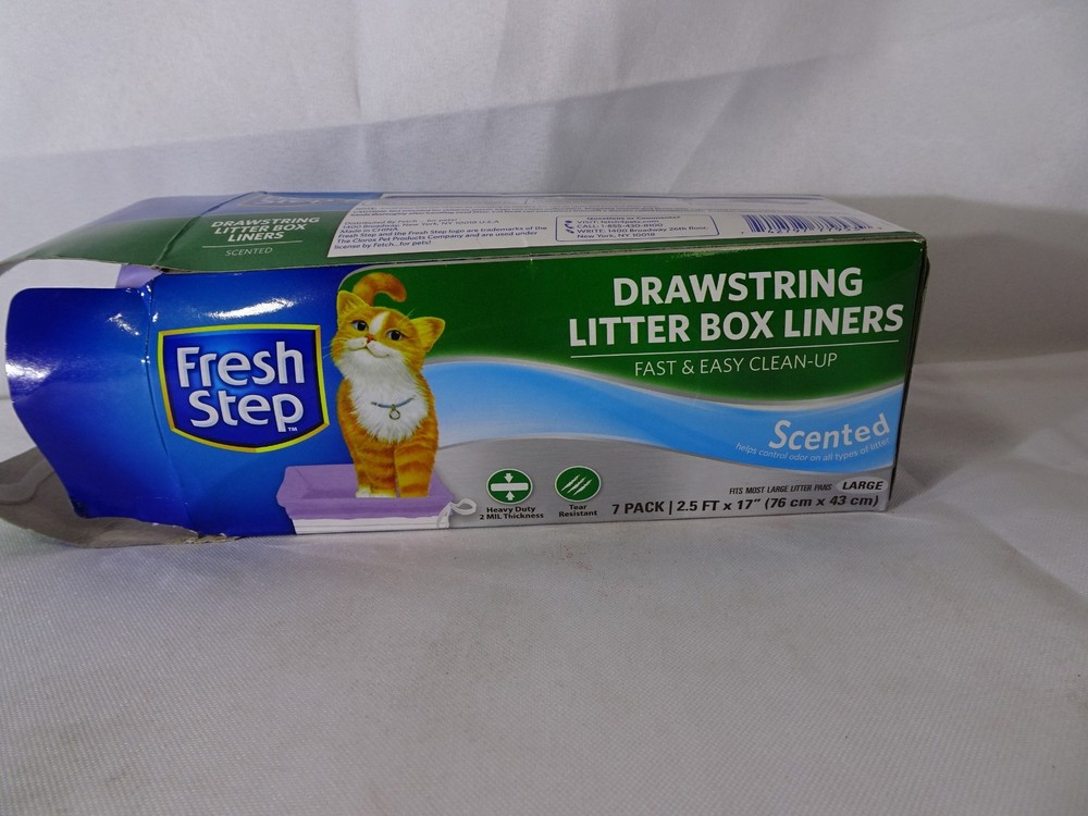 Fresh Step Drawstring Litter Box Liners 7 Pack Large Scented TF