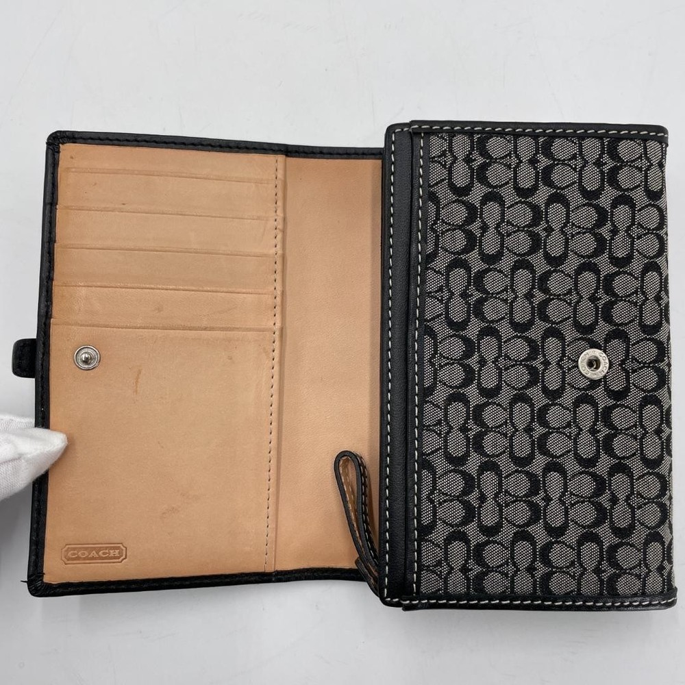 Authentic Coach Canvas Wallet, Black Signature, Soho