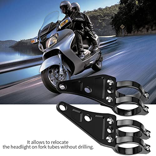 2pcs Fork Headlight Mounting Bracket Clamps Aluminium Adjustable Universal