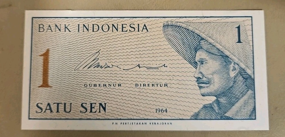 1964 Indonesia 1 Sen Note
