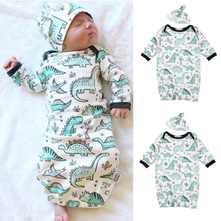 2Pcs Newborn Sleepwear Dino theme