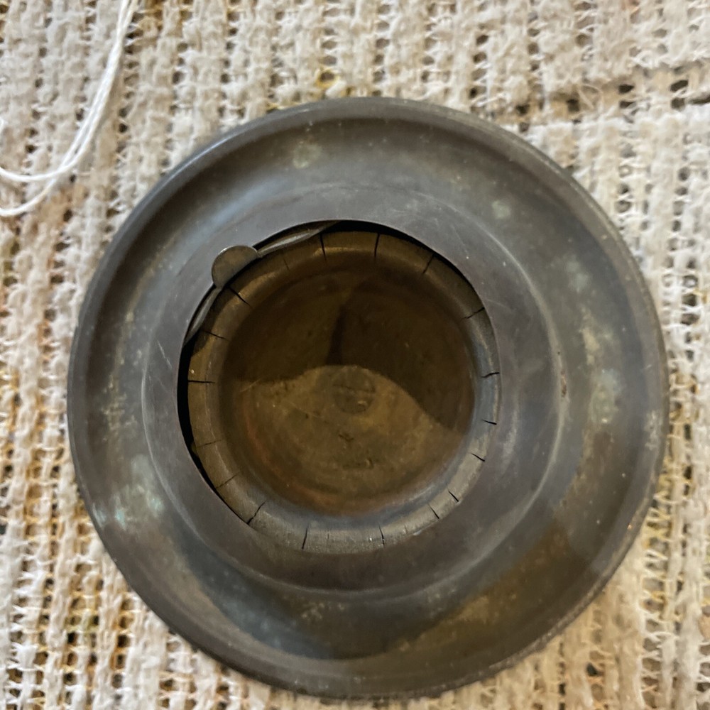 Antique brass desktop 5 1/2 inch diameter felt