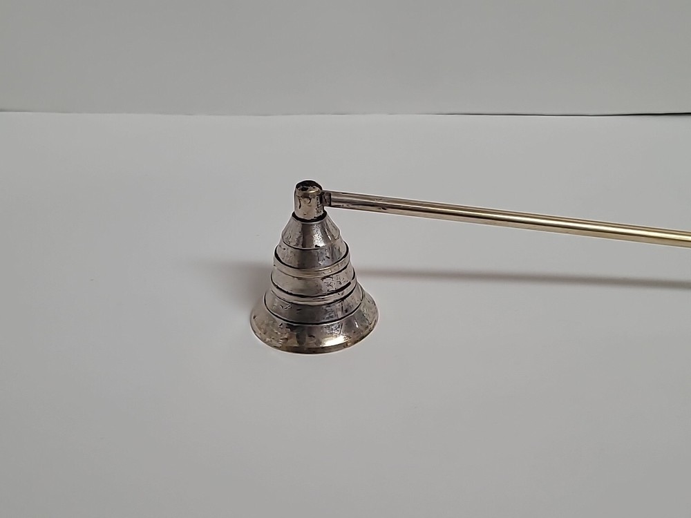 Vintage Silver Plated/ Silver Candle Snuffer Natural Material Handle