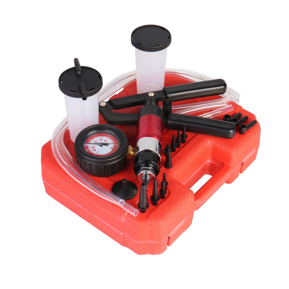 Universal Hand Held Vacuum Pressure Pump Tester Adapters Storage Reservoir Tool