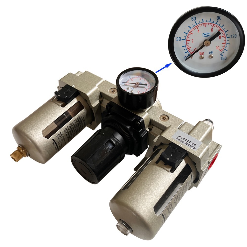 0.75in G1/2 Filter Regulator Control Moisture Trap Lubricator for Air Compressor