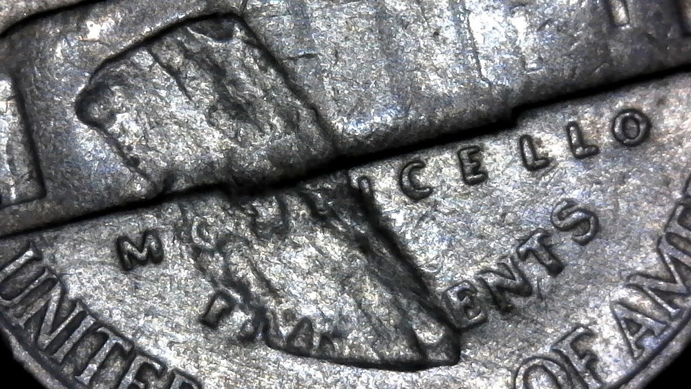 STRIKE THROUGH ERROR ~ 1944 Silver War Nickel Error