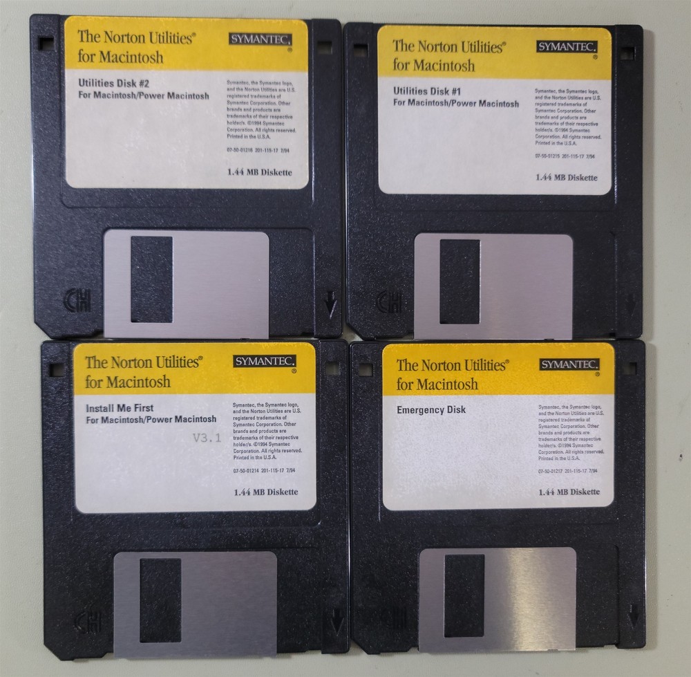 Symantec Norton Utilities for Macintosh V3.1 , 4 Floppies