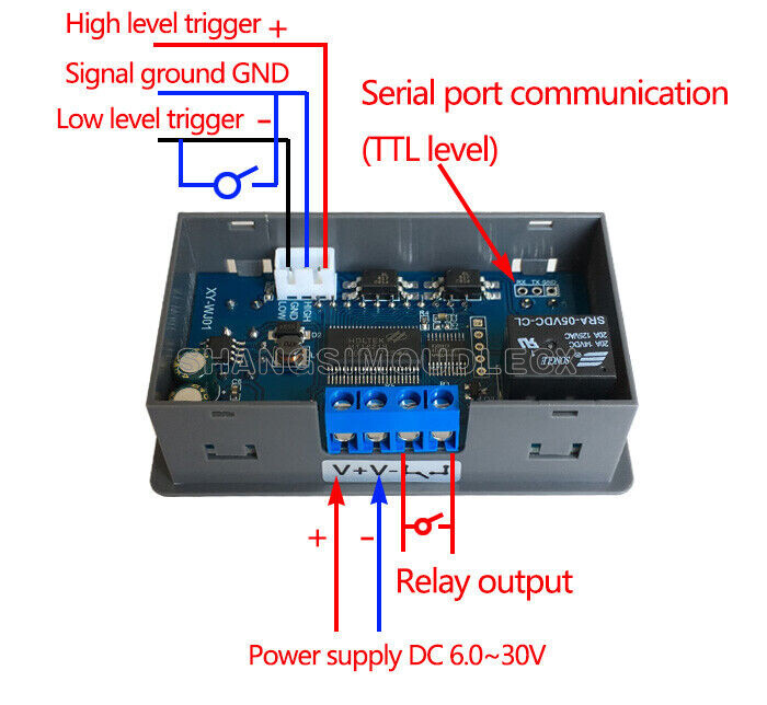 1CH Delay Relay Module Digital LCD Display Cycle Timing Circuit Switch AU