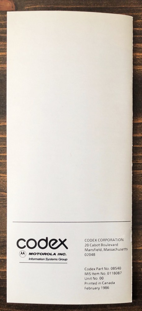 Codex - 6740 DCP Operator's Reference Guide