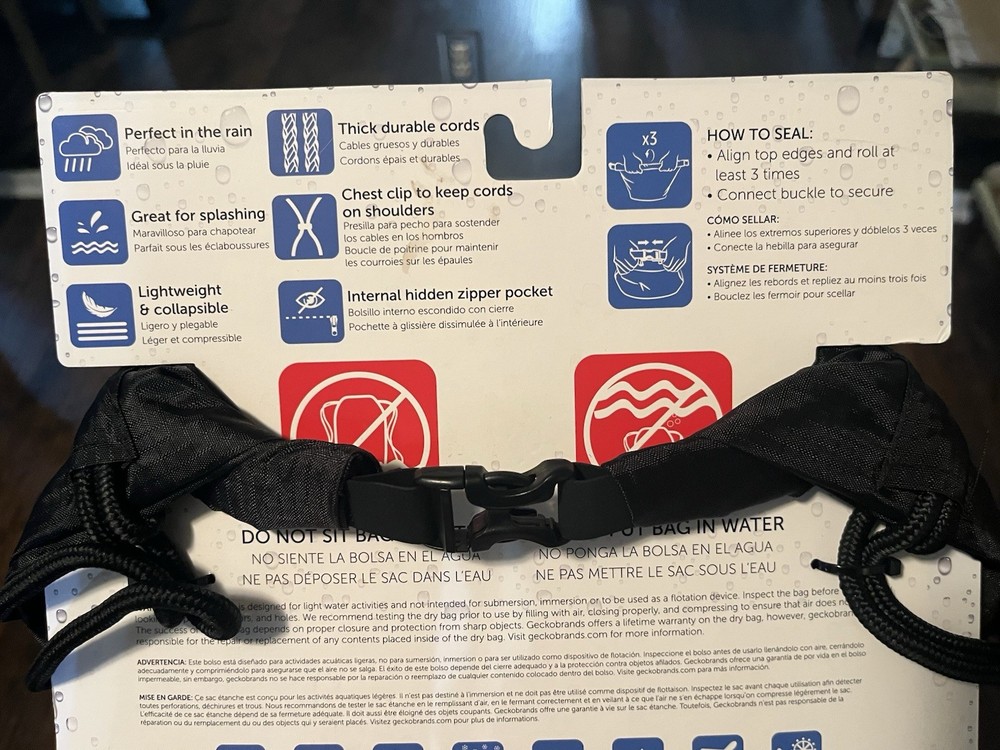 Geckobrands Drawstring Waterproof Backpack