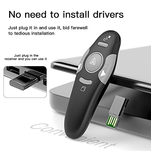 Presentation Clicker Wireless Presenter Remote Clicker for Black USB A