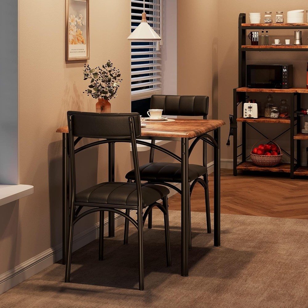 Dining Table Set Kitchen Dining Table Set for 2 W/Upholstered Chairs Apartment