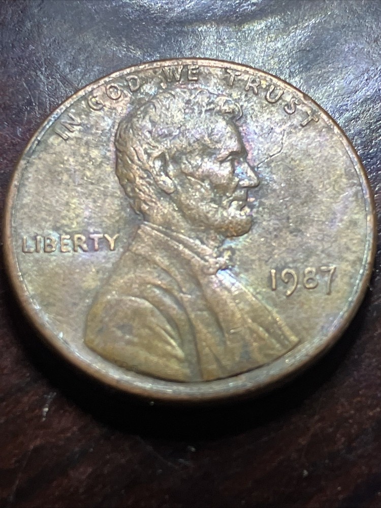 1987 Lincoln Memorial Cent / Penny, Error, Strike Through Wire