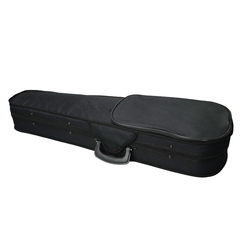 Top Durable Cloth Fluff Triangle Shape Case Beige Lining for 4/4 Violin Black