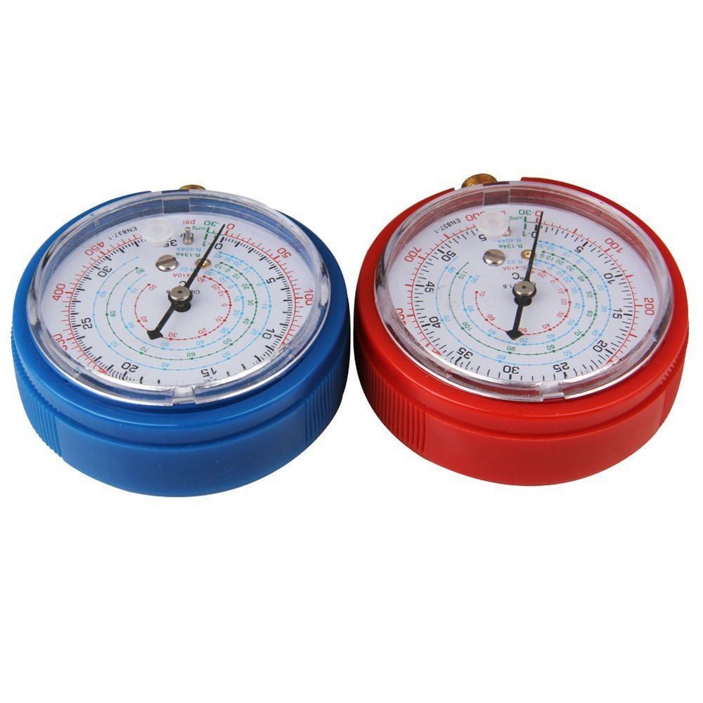 2 PCS REPLACEMENT MANIFOLD PRESSURE GAUGES SET HIGH & LOW SIDE AIR CONDITIONER