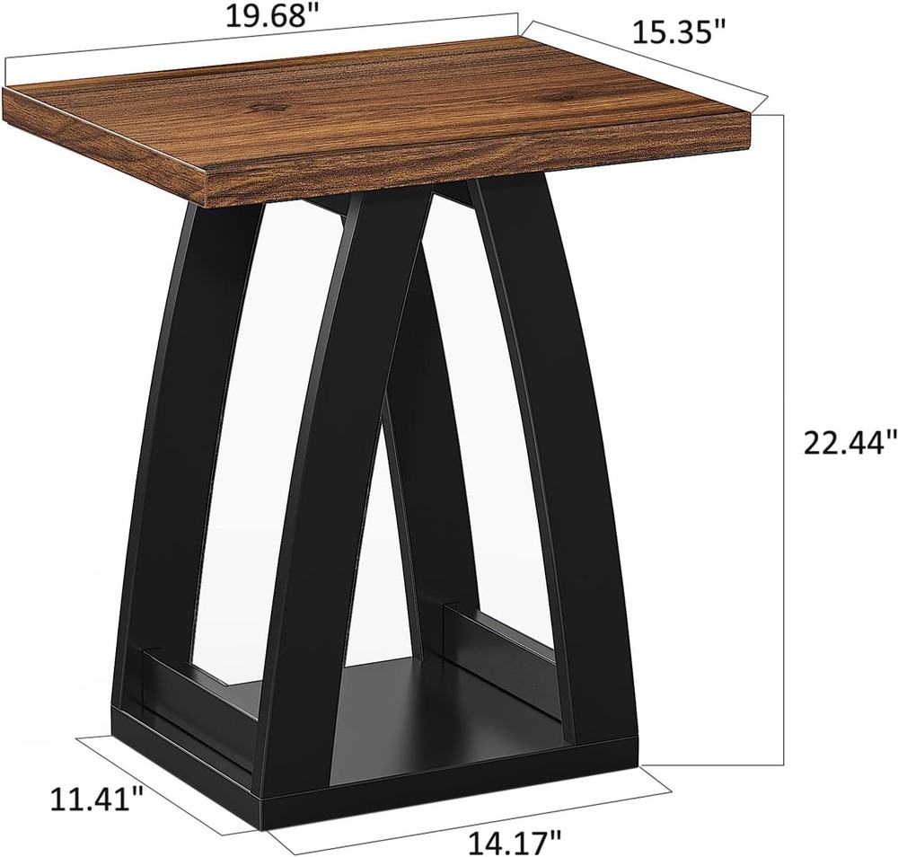 End Table Side Table Nightstand Sofa Side Table W/ Shelf Modern End Table Living