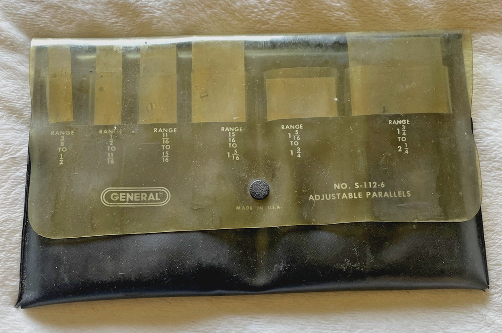 GENERAL NO. S-112-6 ADJUSTABLE PARALLELS SET ~ WITH 6 PARALLELS  ~ NICE !