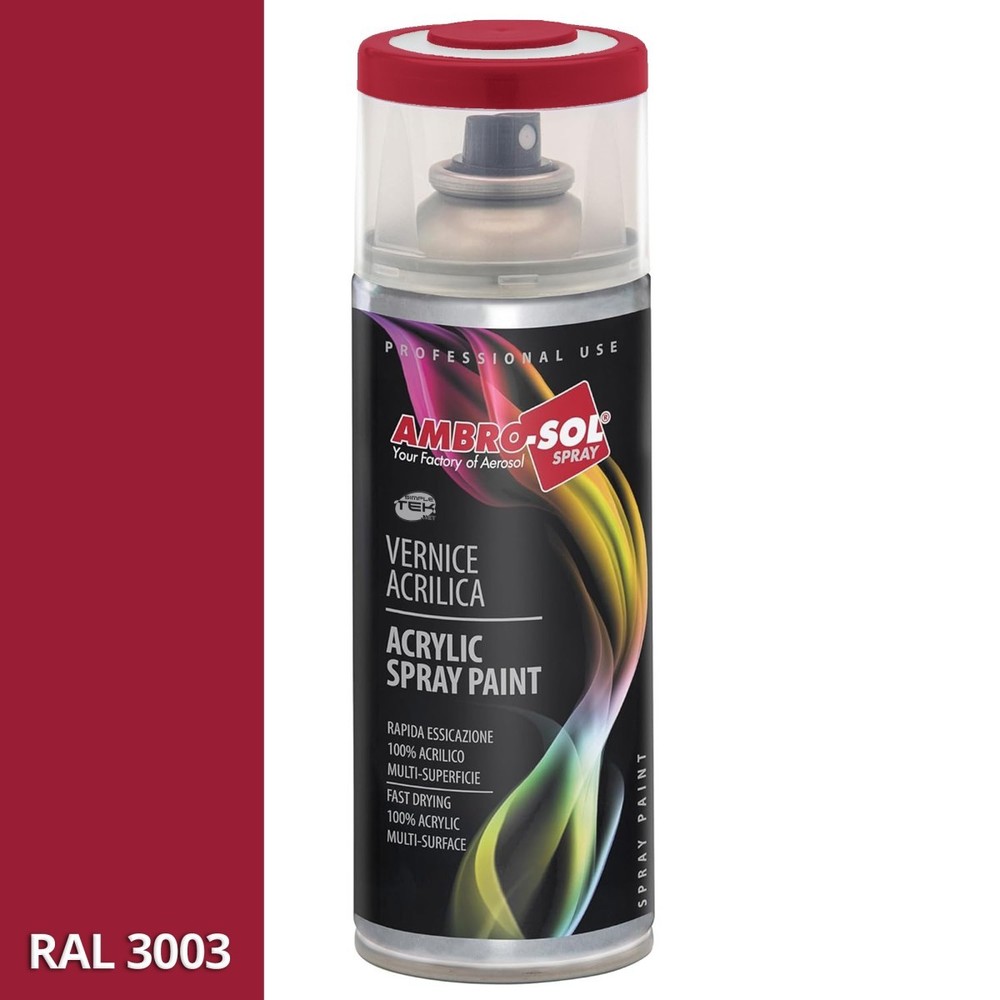 GLOSSY RED RUBY RED SPRAY PAINT CAN UNIVERSAL INTERIOR 400ML
