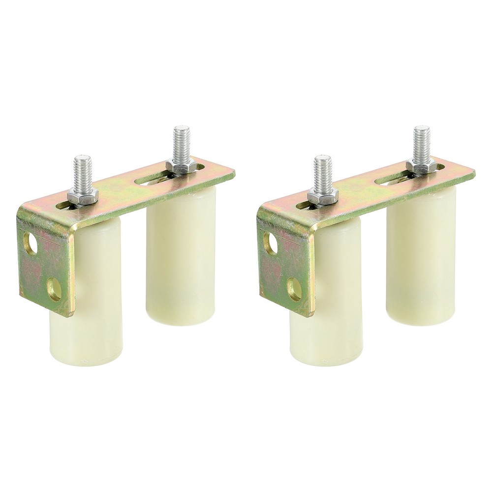 2Set Slide Gate Guide Roller 3.9" Adjustable Nylon Rollers with Bracket, White