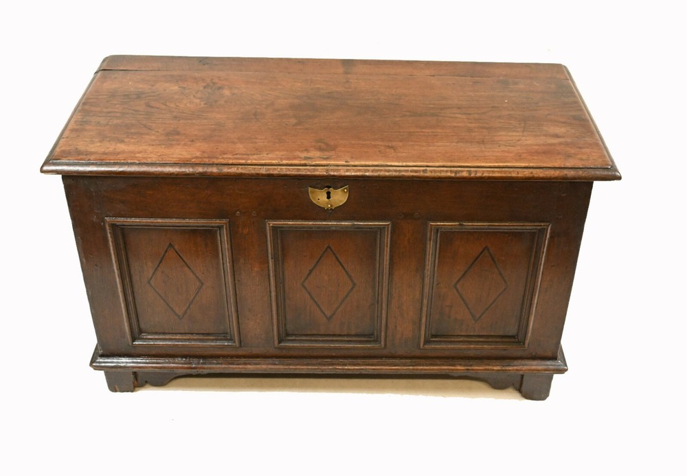 Antique Oak Coffer Chest 17th Century Box
