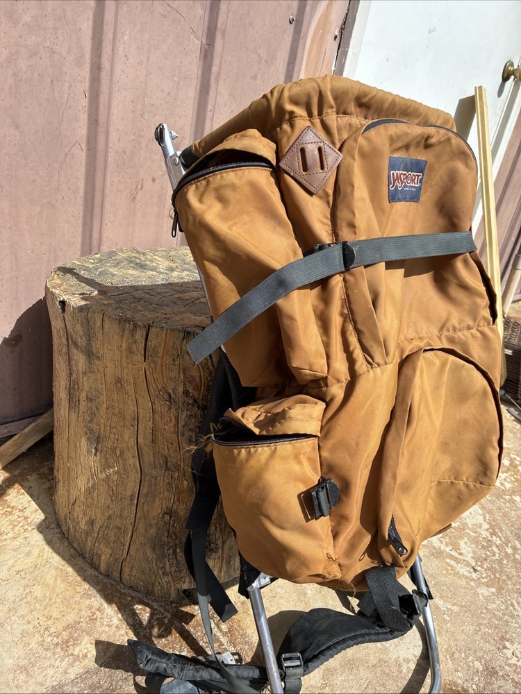 vintage jansport external frame backpack Brown