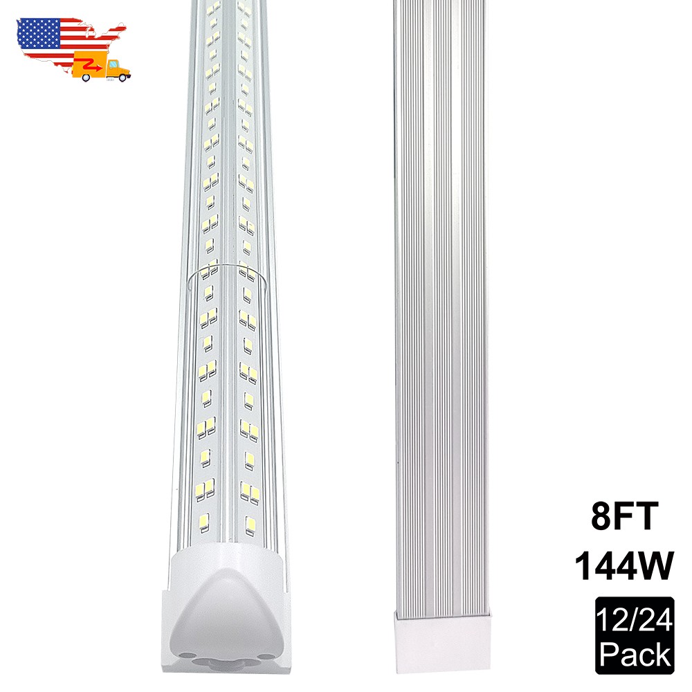 T8 8Ft Led Tube Light 144W 6500K For Garage Workshop Ceiling Fixture 12/24 Pack