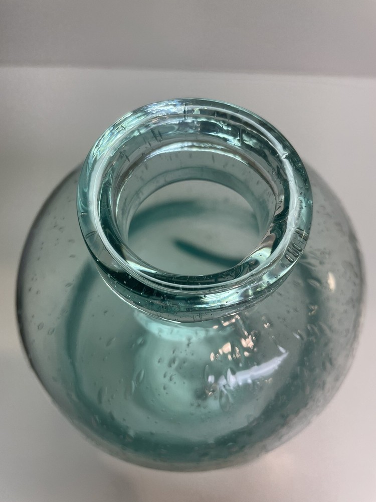 Creative Co-Op Teal Bubble Glass Jar/Bottle