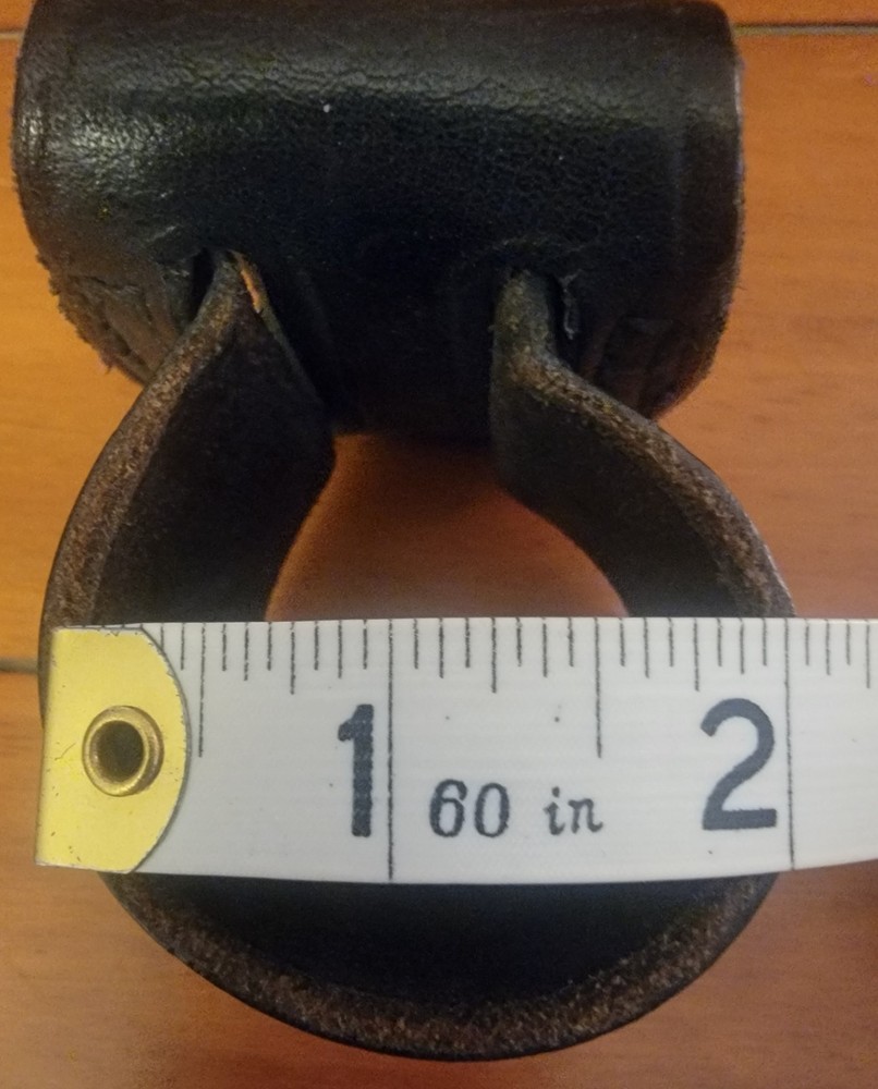 LEATHER DUTY BELT GEAR FLASHLIGHT HOLDER - BASKETWEAVE