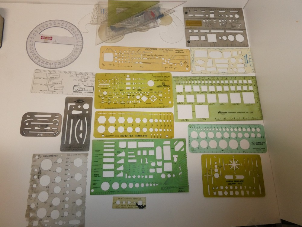VTG Lot 25 Architectural Engineer Engineering Drafting Templates Tools Stencils
