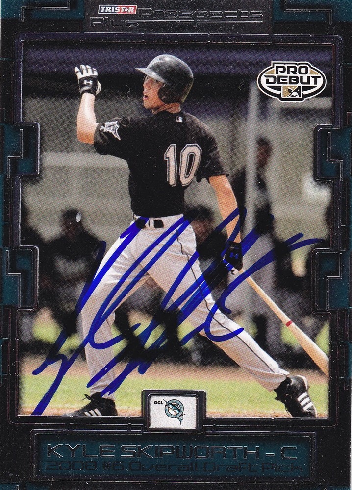 KYLE SKIPWORTH GCL MARLINS SIGNED 2008 TRISTAR BASEBALL CARD CINCINNATI REDS