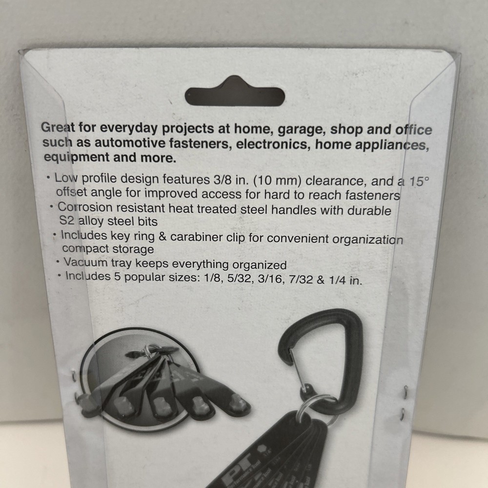 Performance Tool 5-Pc Offset Hex Key Set SAE, W86108, Low Profile