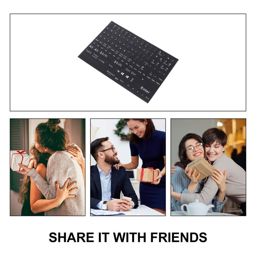 2 Sheets English Keyboard Replacement Letter Stickers for Typing